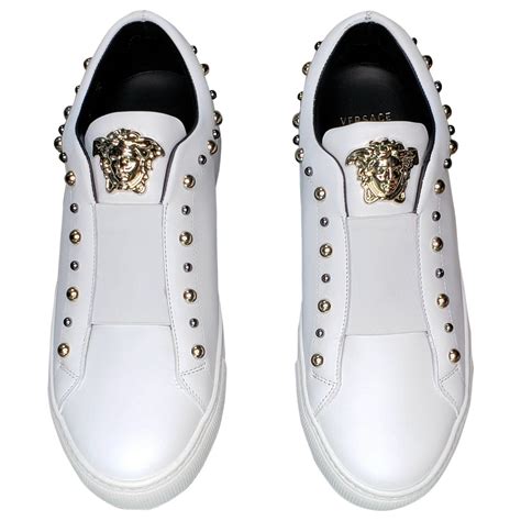 White Versace Shoes 